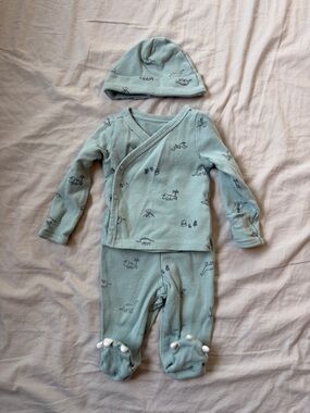 Baby Three-Piece Dino Set - Blue/Green